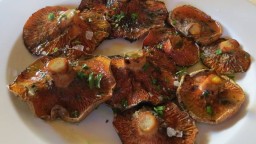 Recepta de cuina de Rovellons o pinetells a la planxa amb picada d'all i julivert